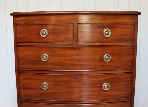 fig 1. mahogany bow fronted chest of drawers
