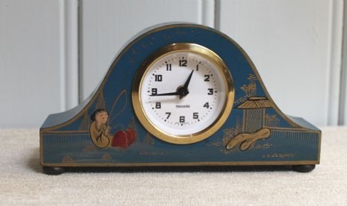 Small Lacquered Japanned Mantel Clock