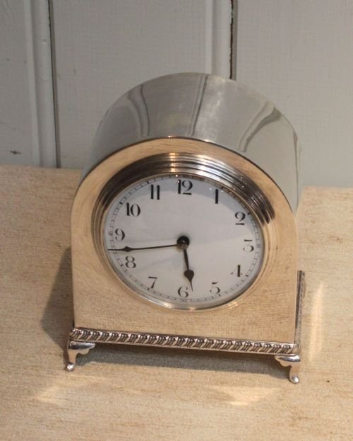 fig 1. silver plated mantel clock