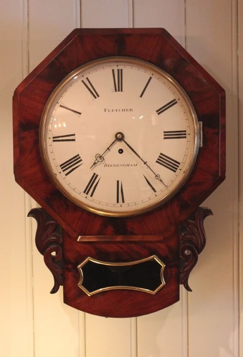 Figure Mahogany Drop Dial Wall Clock