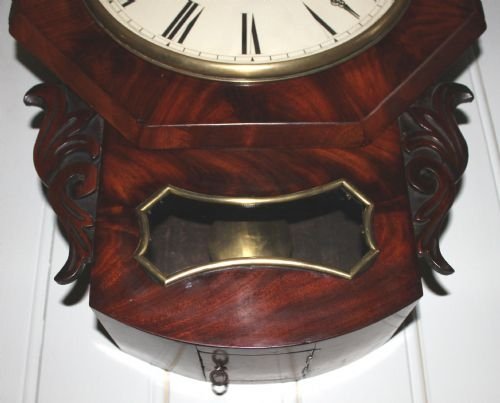 fig 1. figure mahogany drop dial wall clock