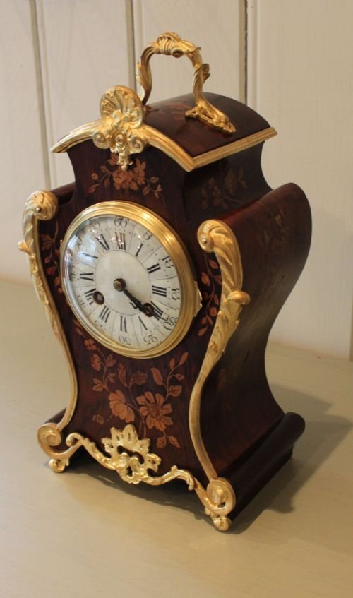 fig 1. inlaid rosewood mantel clock 