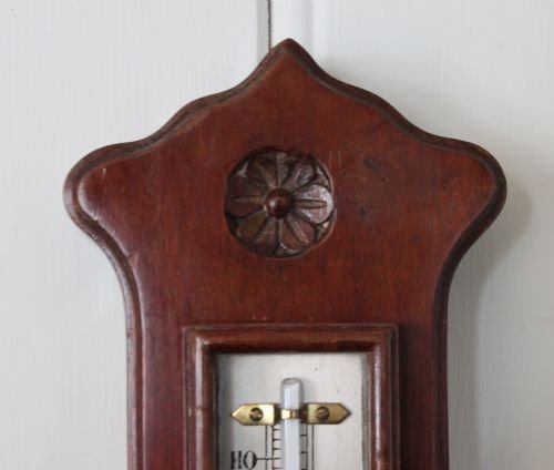 fig 1. solid mahogany aneroid barometer