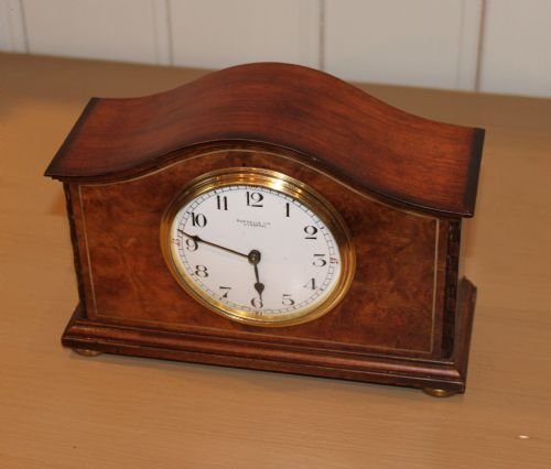 fig 1. burr walnut mantel clock