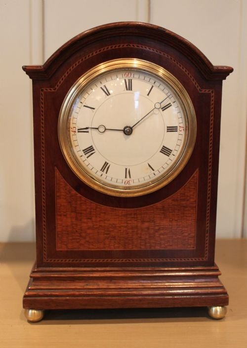 Mahogany and Inlaid Mantel Clock