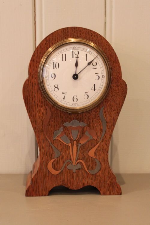 Oak Arts and Crafts Mantel Clock