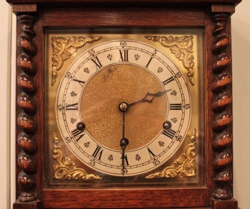 fig 1. miniature oak longcase clock (Grandmother/Granddaughter clock)