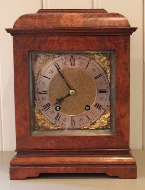 Burr Walnut Ting Tang Bracket Clock by Lenzkirch