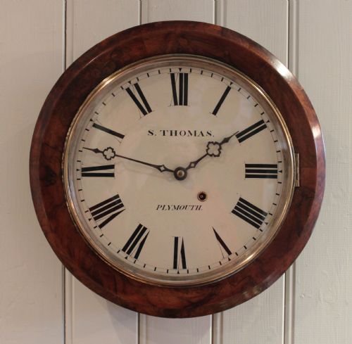 Unusual Burr Walnut Dial Clock