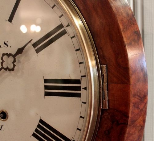 fig 1. unusual burr walnut dial clock