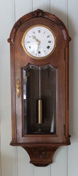 Fine Westminster Chime Walnut Wall Clock (France, C. 1900) 
