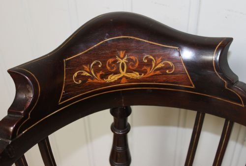 fig 1. Edwardian Mahogany and Inlay Corner Chair 