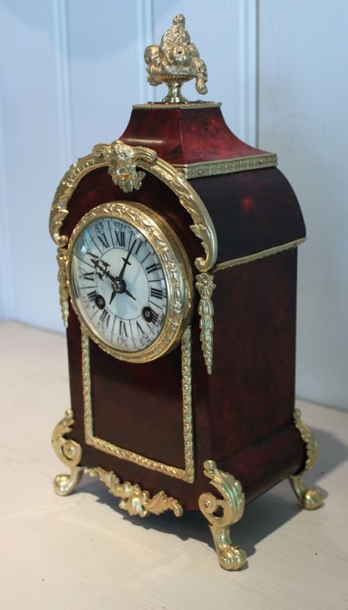 fig 1. French red tortoiseshell mantel clock