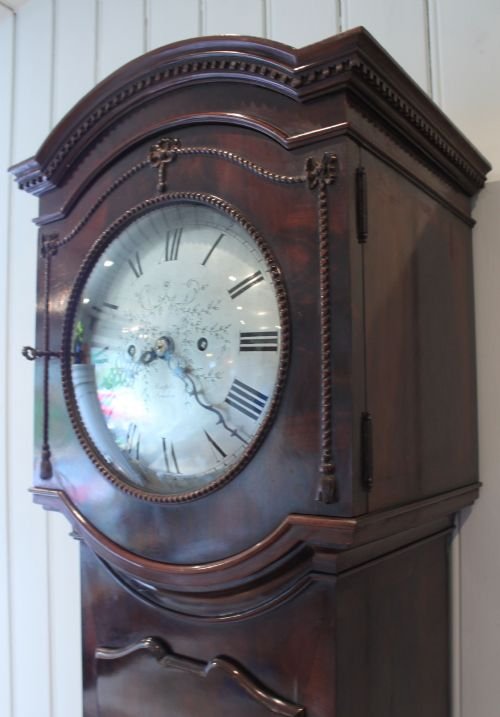 fig 1. Small mahogany longcase clock by Maple, London