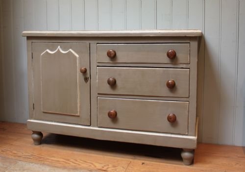 Painted Solid Pine Sideboard (England, C. 1900) 
