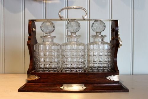 Early 20th Century Oak Framed Tantalus 

