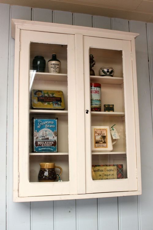 Painted Pine Glazed Wall Cabinet