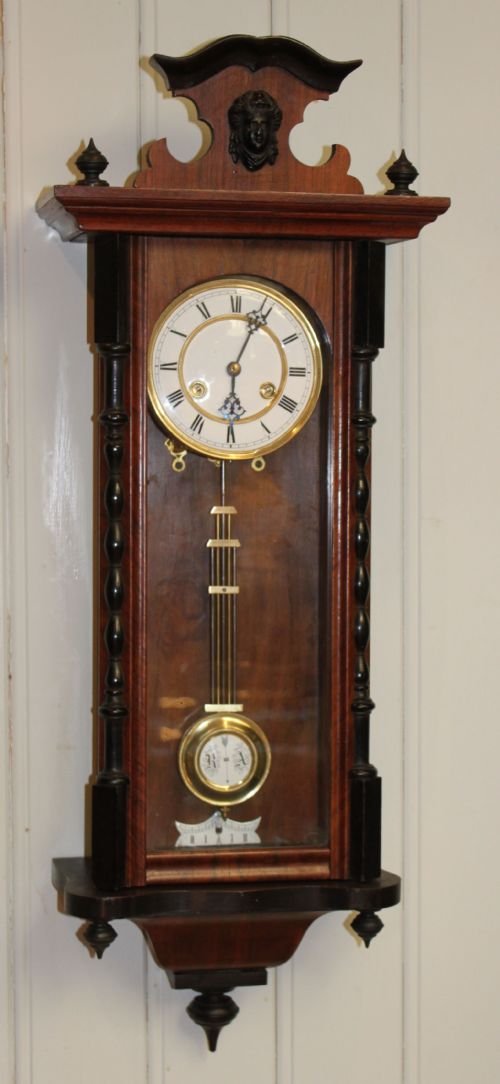 Walnut Regulator Style Wall Clock