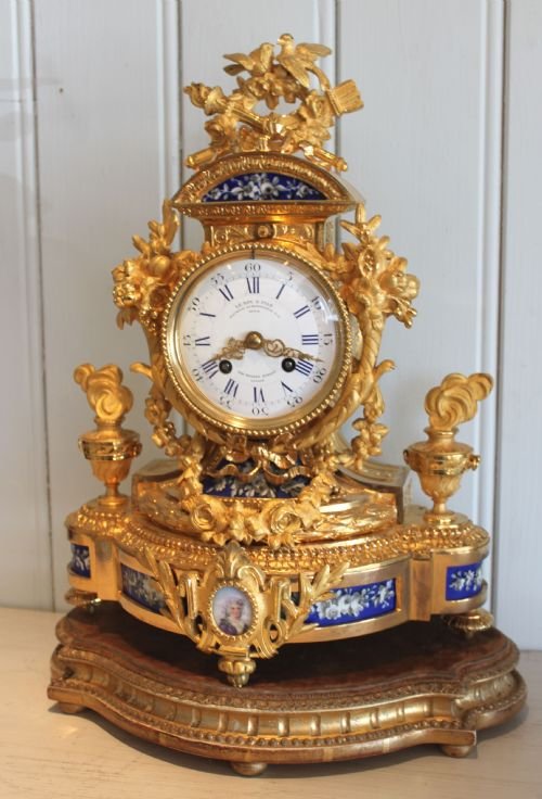 French Ormolu Mantel Clock by Le Roy & Fils of Paris