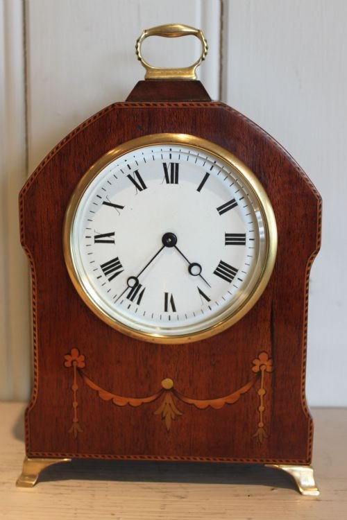 Mahogany and Inlaid Miniature Bracket Clock