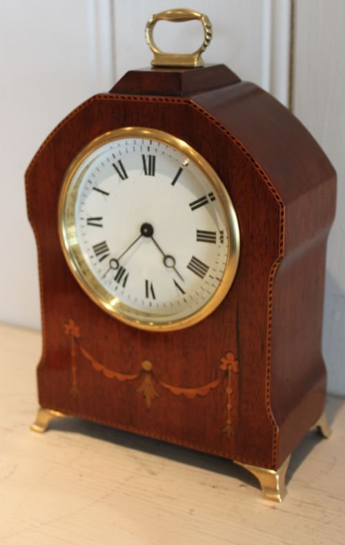 fig 1. Mahogany and Inlaid Miniature Bracket Clock