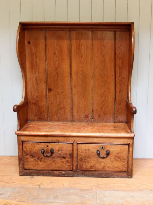 Late 18th Century/early 19th Century Pine Settle