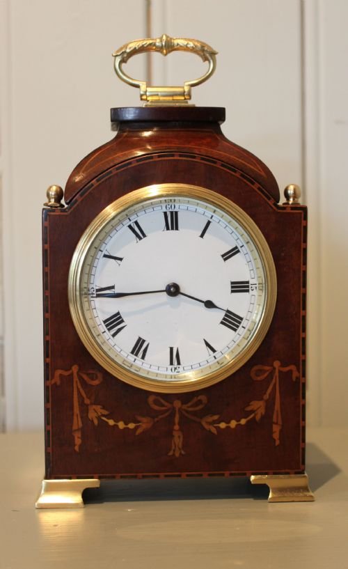Small Mahogany and Inlay Bracket Clock