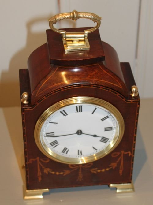 fig 1. Small Mahogany and Inlay Bracket Clock