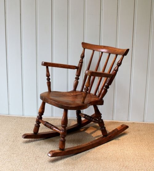 Late 19th Century Beechwood Childs Rocking Chair