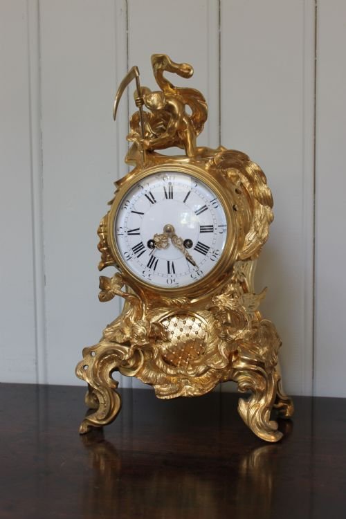 Louis XV Style Ormolu/gilt Mantel Clock