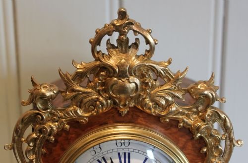 fig 1. Burr Walnut and Kingwood Bracket clock