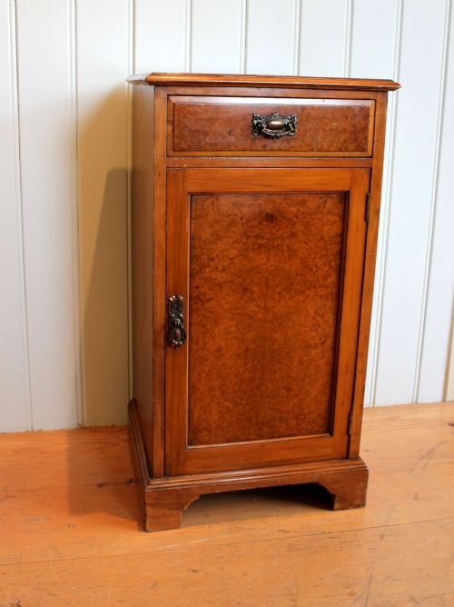 Burr Walnut Bedside Cabinet
