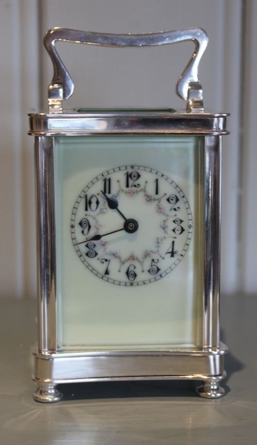 Silver Plated Timepiece Carriage Clock