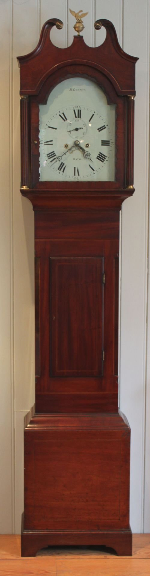 fig 1. Well Proportioned Mahogany Longcase Clock