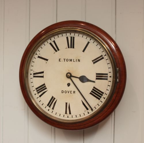 Mahogany 12"  Fusee Dial Clock 
