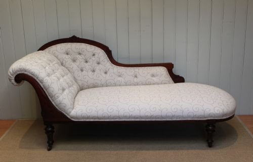 Walnut Framed Chaise Longue