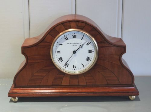 Walnut Art Deco Influenced Mantel Clock