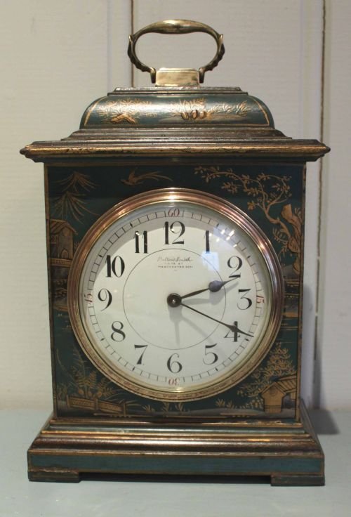 Rare Blue Chinoserie Miniature Bracket Clock
