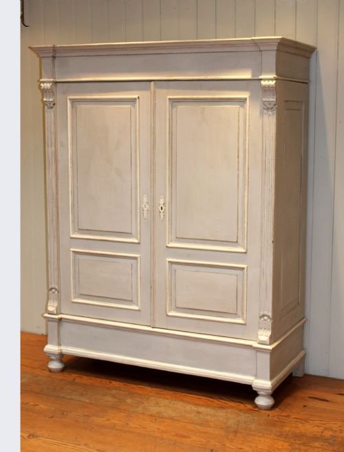 Late 19th Century Painted Pine Two Door Wardrobe  
