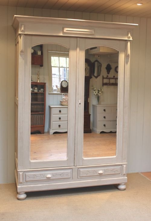 Late 19th Century Mirrored Two Door Wardrobe 
