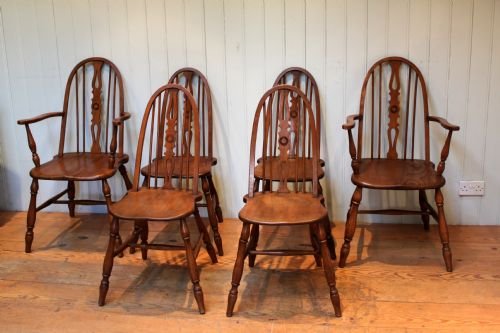 Set of Six Early 20th Century Windsor Chairs