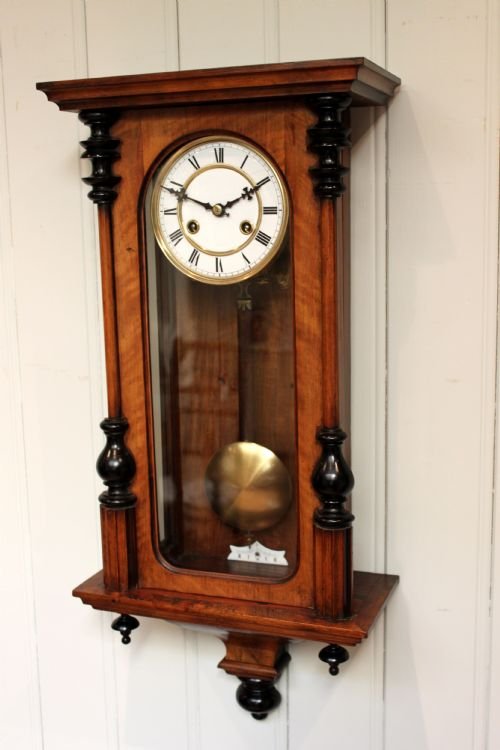 Walnut Cased Vienna Regulator Wall Clock 

