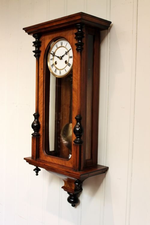 fig 1. Walnut Cased Vienna Regulator Wall Clock