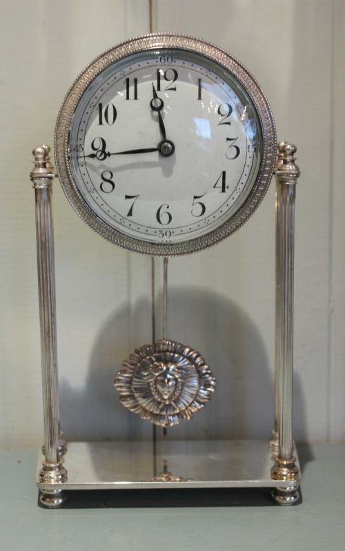 Silver Plated Portico Clock