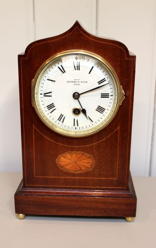 Edwardian Mahogany Timepiece Mantel Clock
