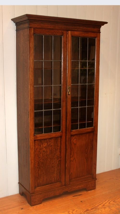 Two Door Oak Cabinet Bookcase