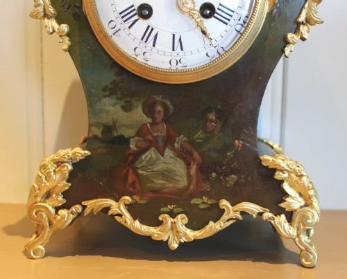 fig 1. French Painted and Ormolu Mounted Mantel Clock