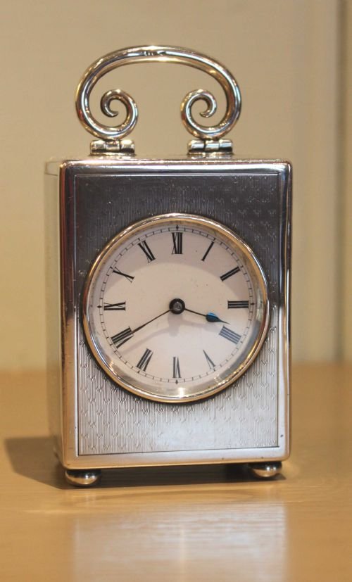 Miniature Silver Carriage Clock London 1907