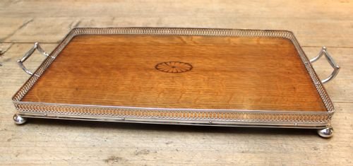 Edwardian Oak Inlaid Tray