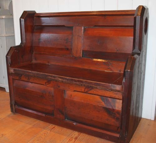 Pitch Pine Box Storsage Pew/settle